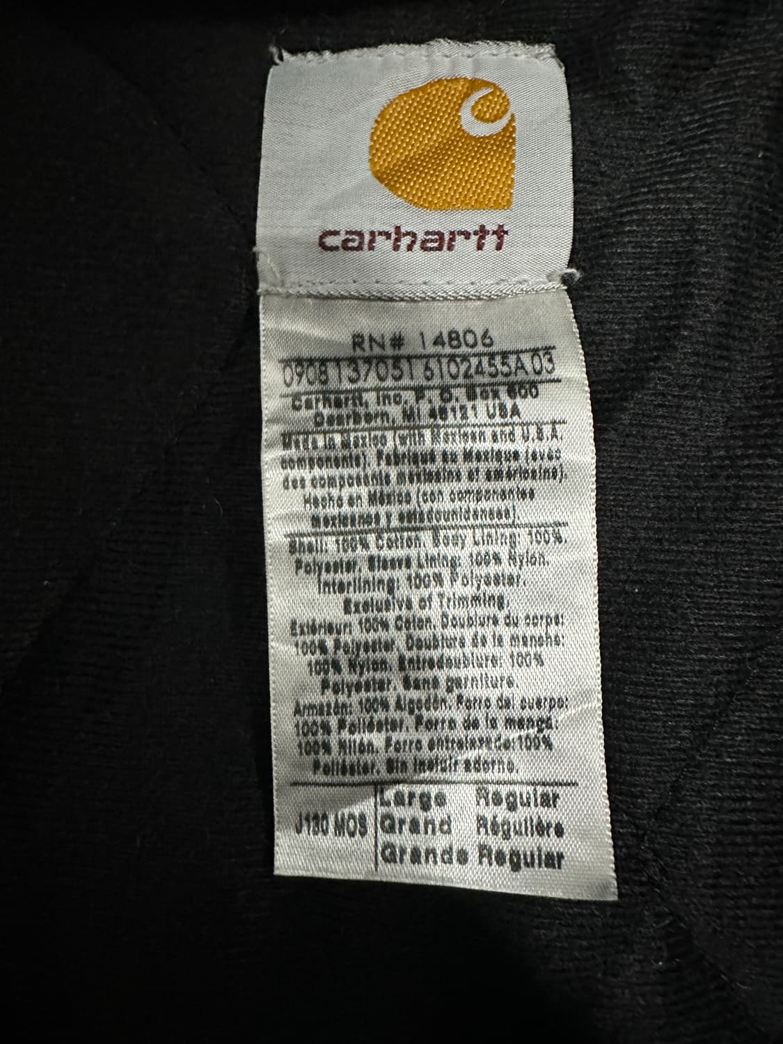 칼하트 액티브자켓 j130 mos L사이즈 상품이미지2