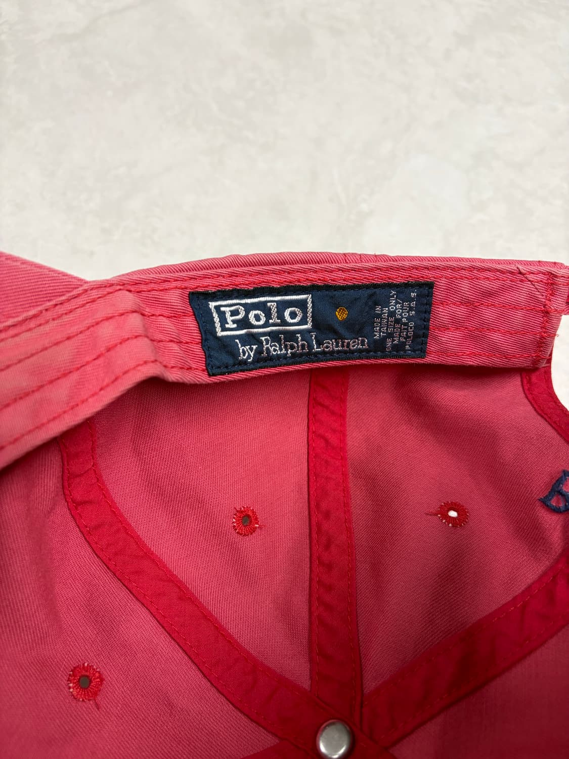 빈티지 폴로랄프로렌 포니 로고 볼캡 핑크 상품이미지2