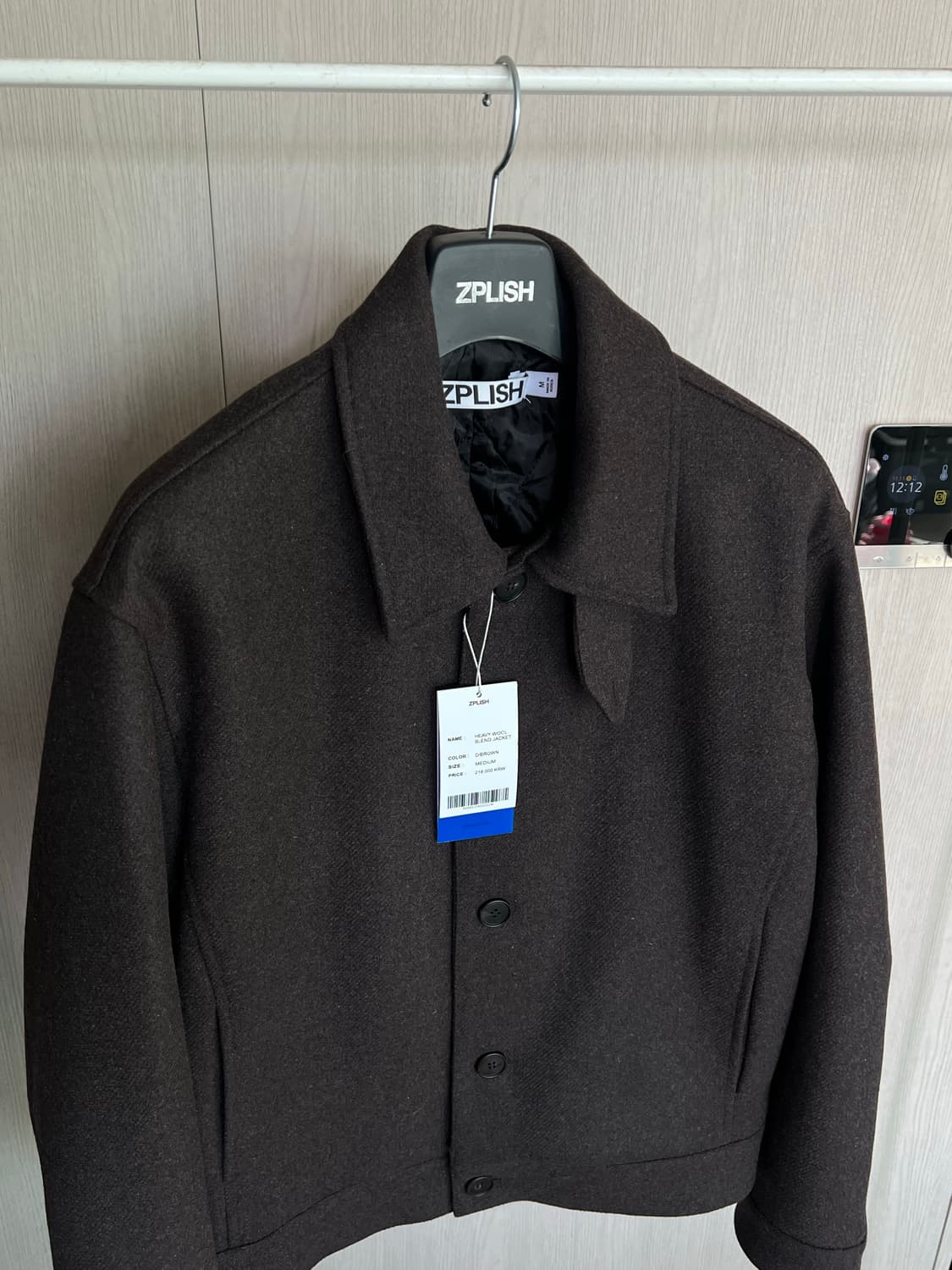 지플리시 헤비 울 블렌드 숏코트 브라운 [새상품] 상품이미지3