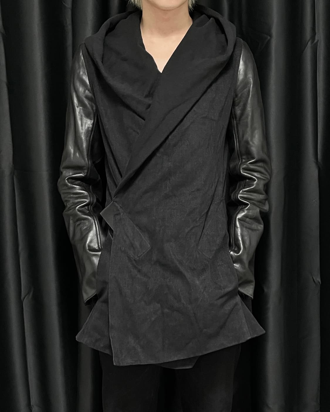 Stud homme horse leather Long Drape Hood 상품이미지2