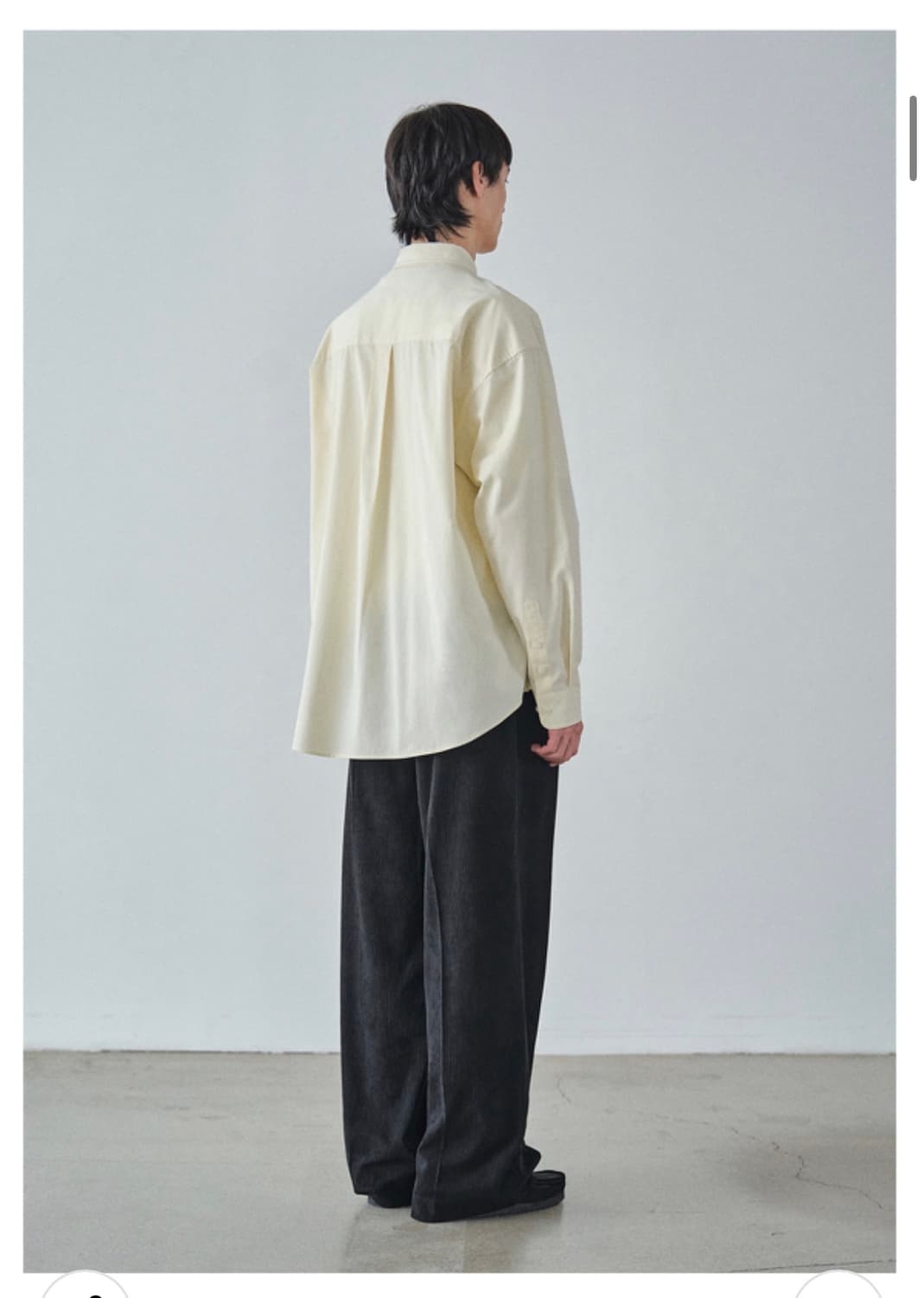 (새상품)(M) 커스텀어클락 헤링본 롱 슬리브 셔츠 YELLOW 판매 상품이미지6