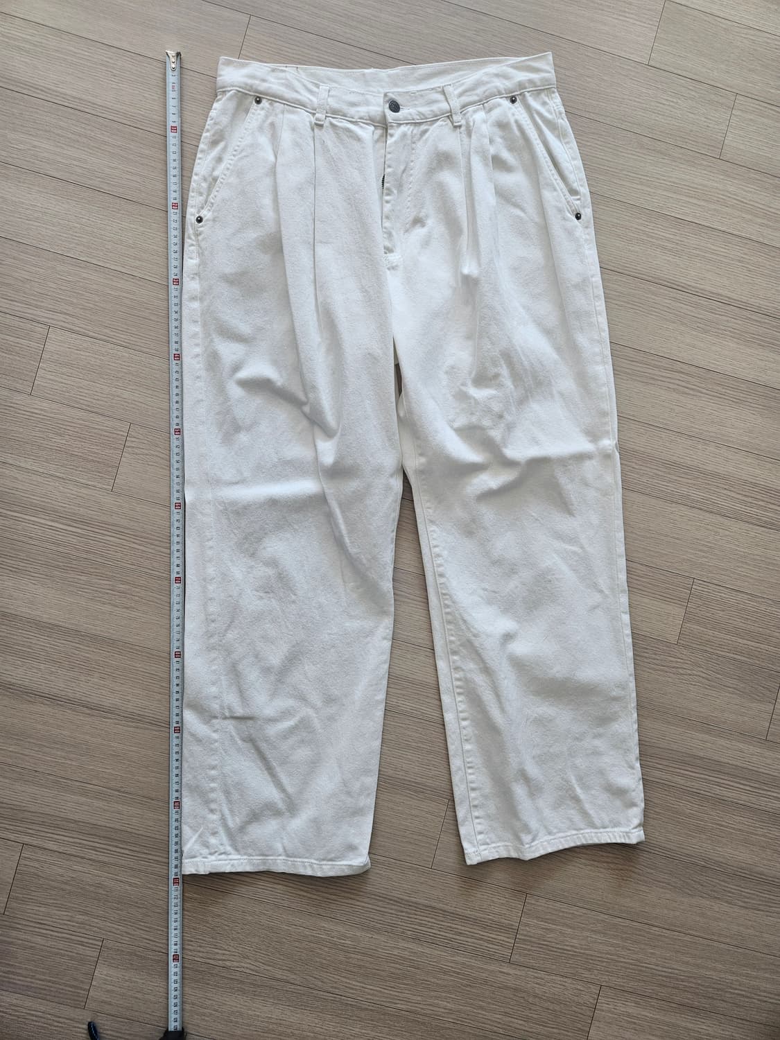 디미트리블랙 화이트면바지 상품이미지3