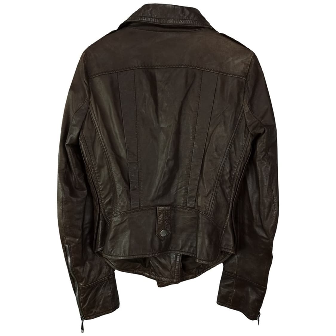 [미샤] 리얼 램스킨 양가죽 더블 사선 레더 자켓 브라운 M19178 상품이미지3