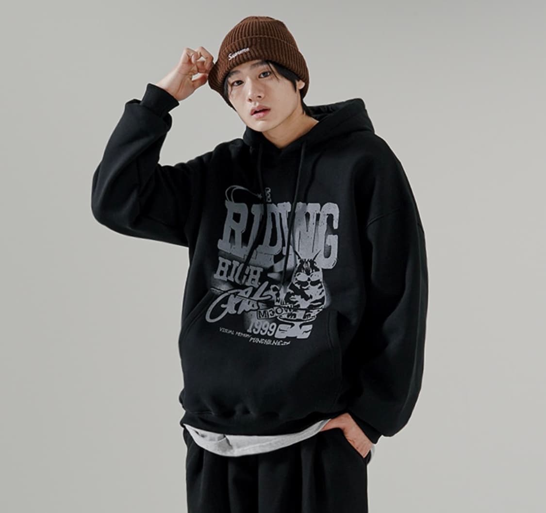 [브랜드 펀치라인] 블랙 후디 상품이미지4