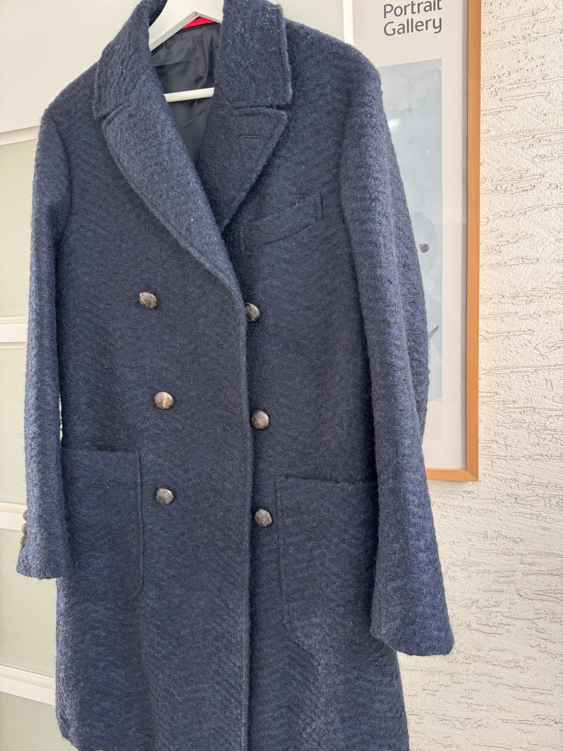 [Lansmere] 란스미어 헤링본 더블 코트 네이비 048 상품이미지4