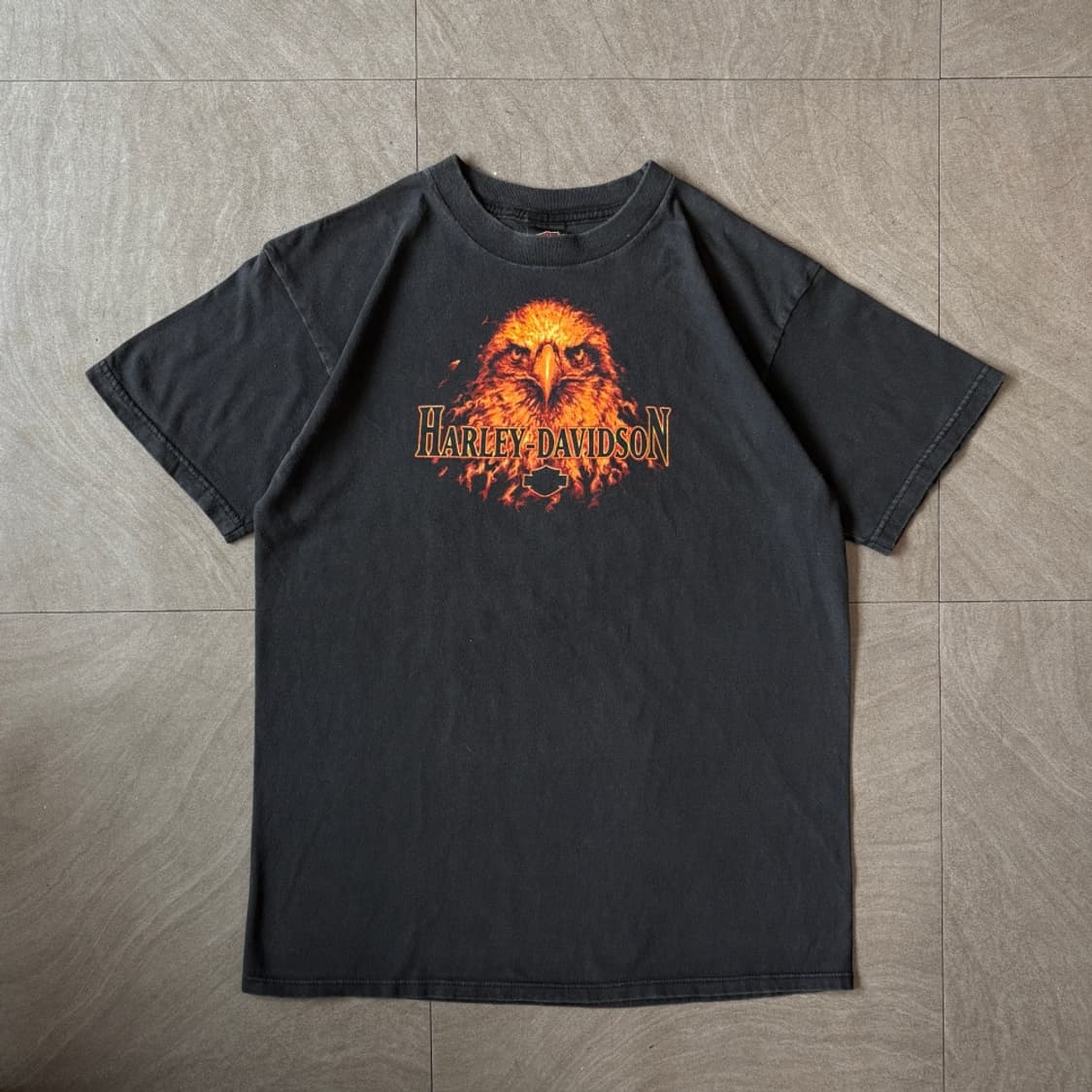 00년 미국 생산 할리데이비슨 플레임 이글 반팔 티셔츠 상품이미지1