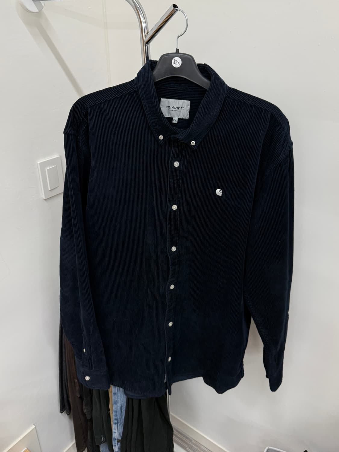 칼하트 wip 코듀로이 셔츠 네이비 상품이미지1