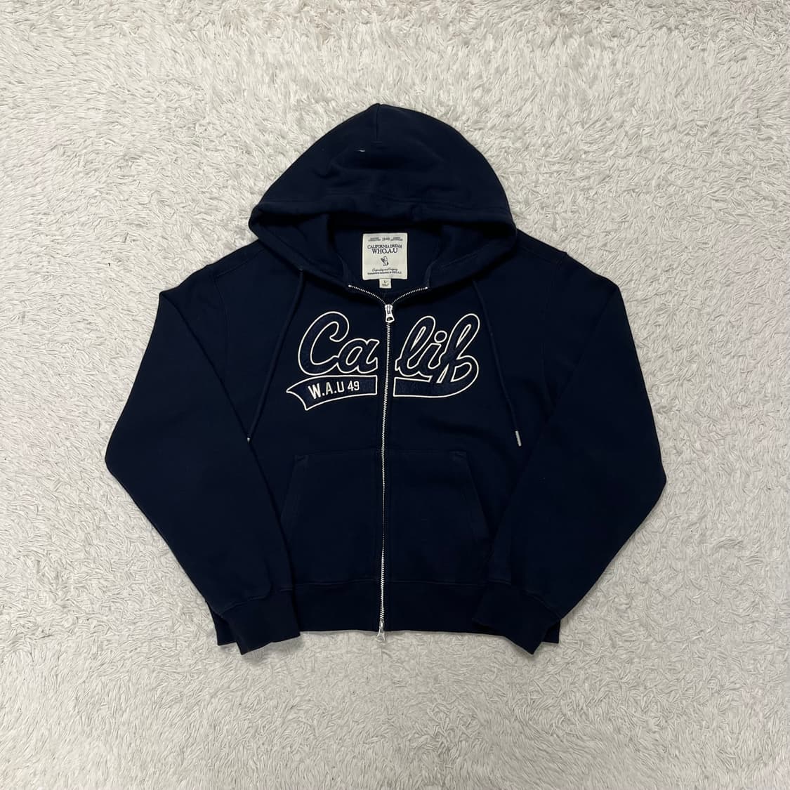 Who A U navy zip-up hoodie 상품이미지4