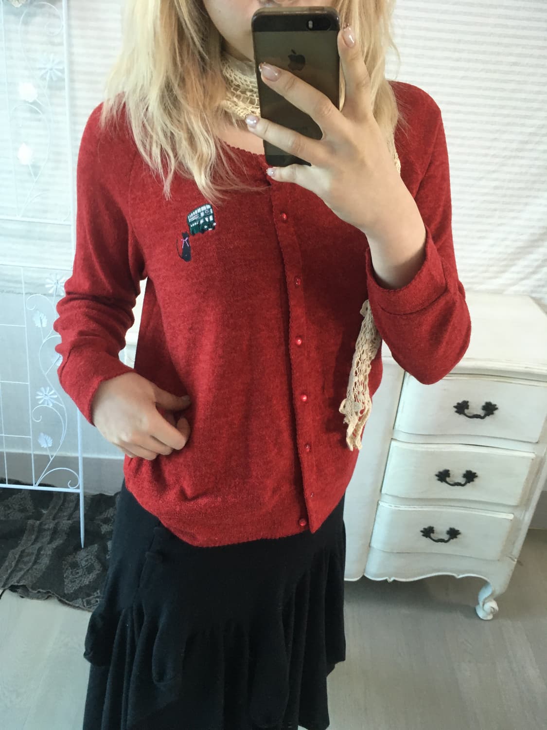 jpn vintage tomato bokashi cardigan 상품이미지3