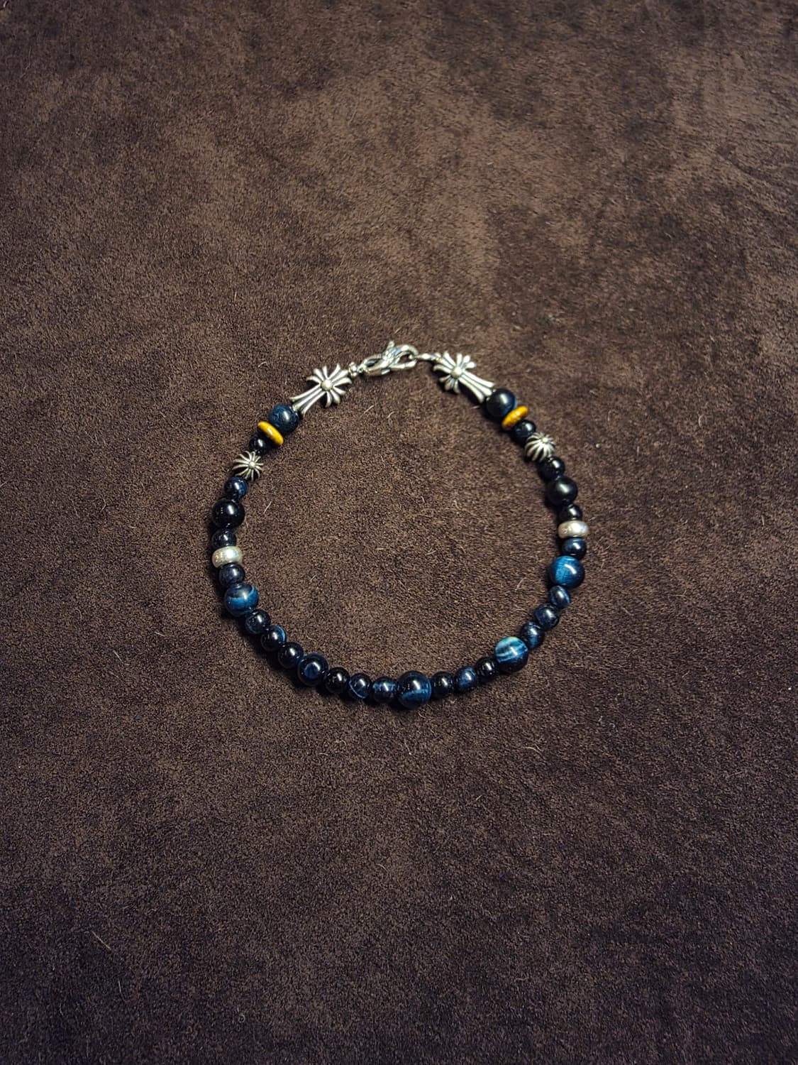 Silver 925 Gothic Cross & Blue Tiger Eye 상품이미지1