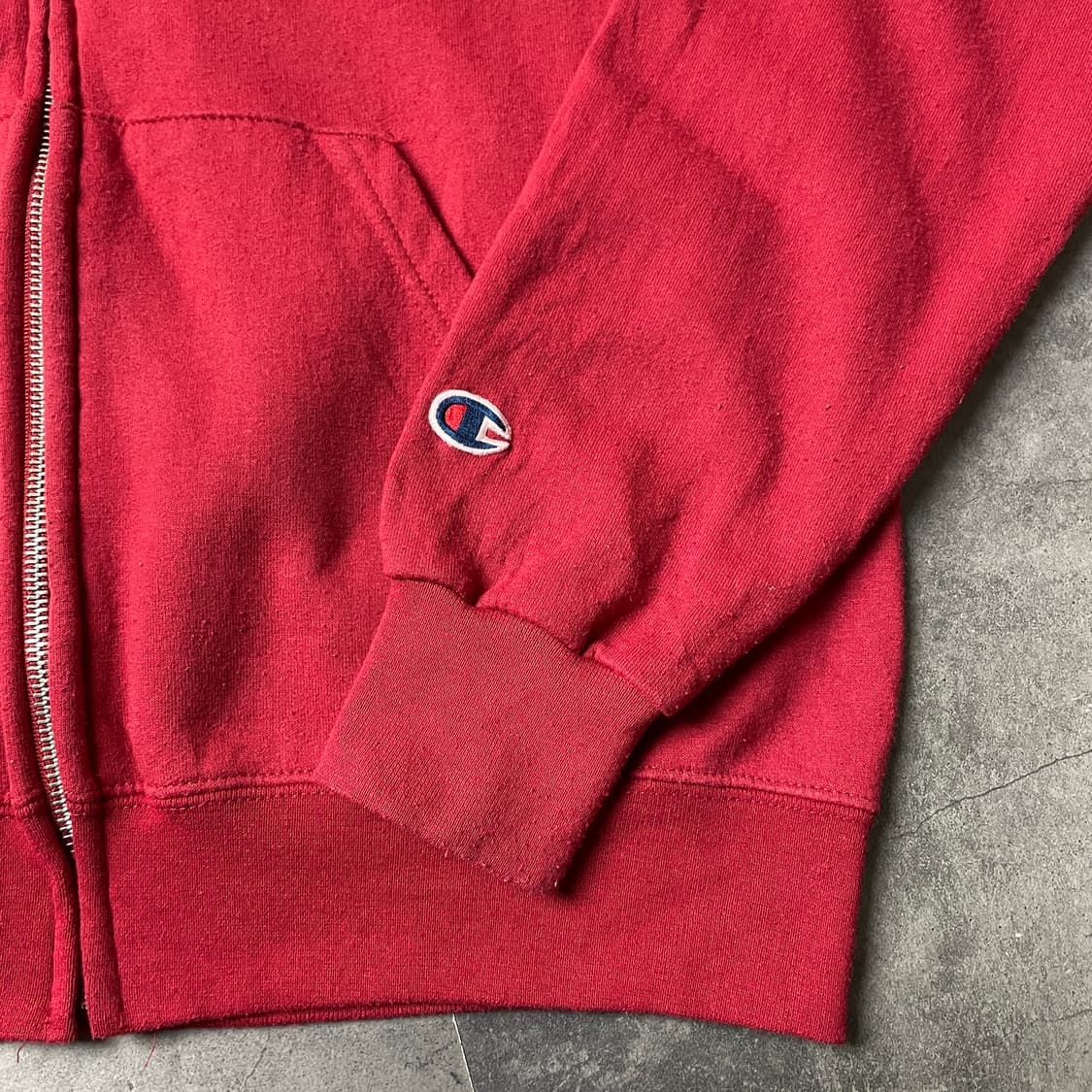 CHAMPION 챔피온 빈티지 레드 코튼 후드집업 A00429 상품이미지4