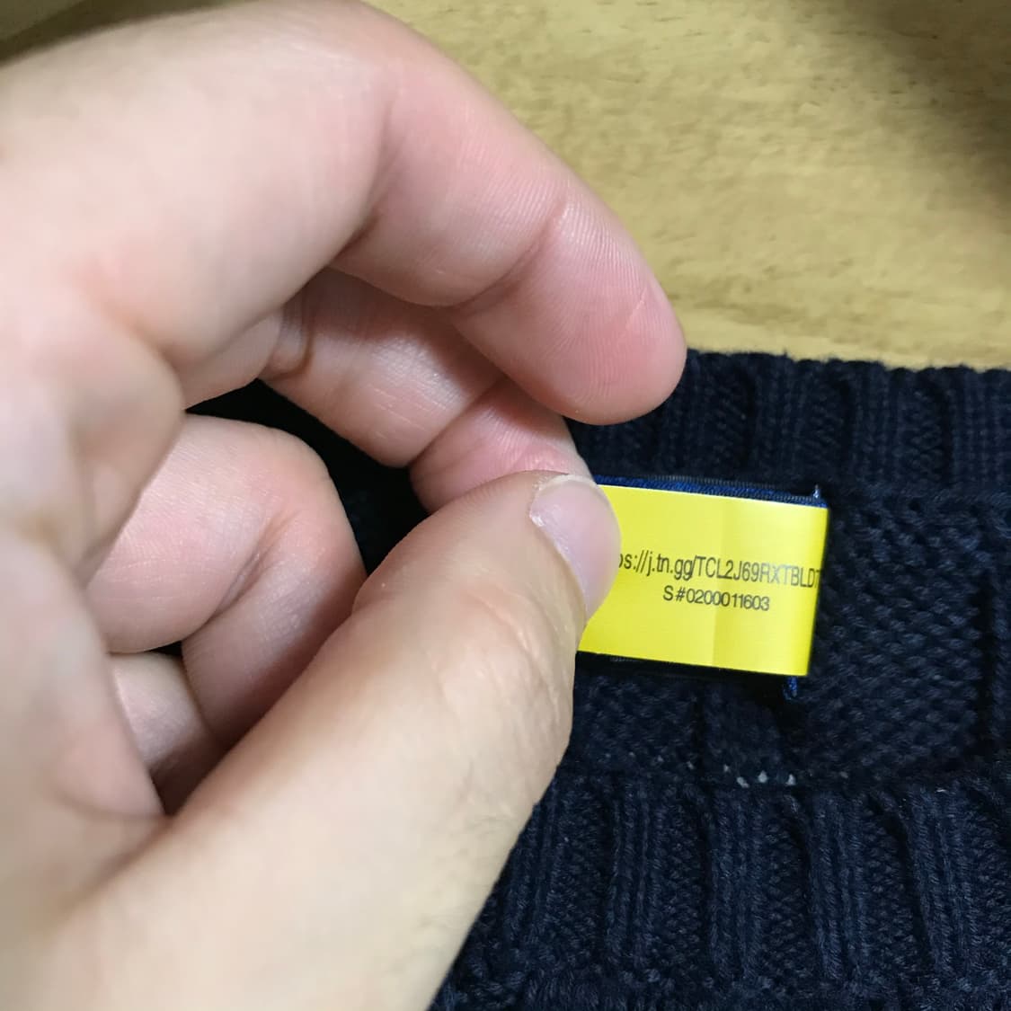 폴로 네이비 꽈배기 니트 상품이미지5