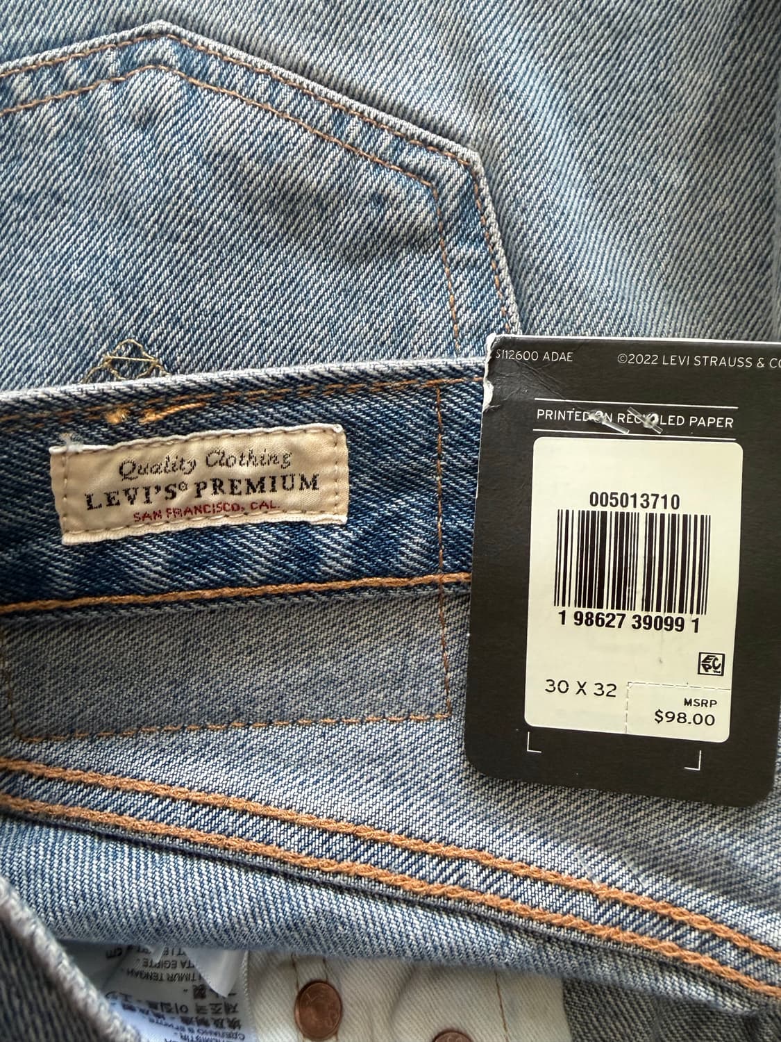 리바이스 프리미엄 501 데님 팬츠 새상품 상품이미지3