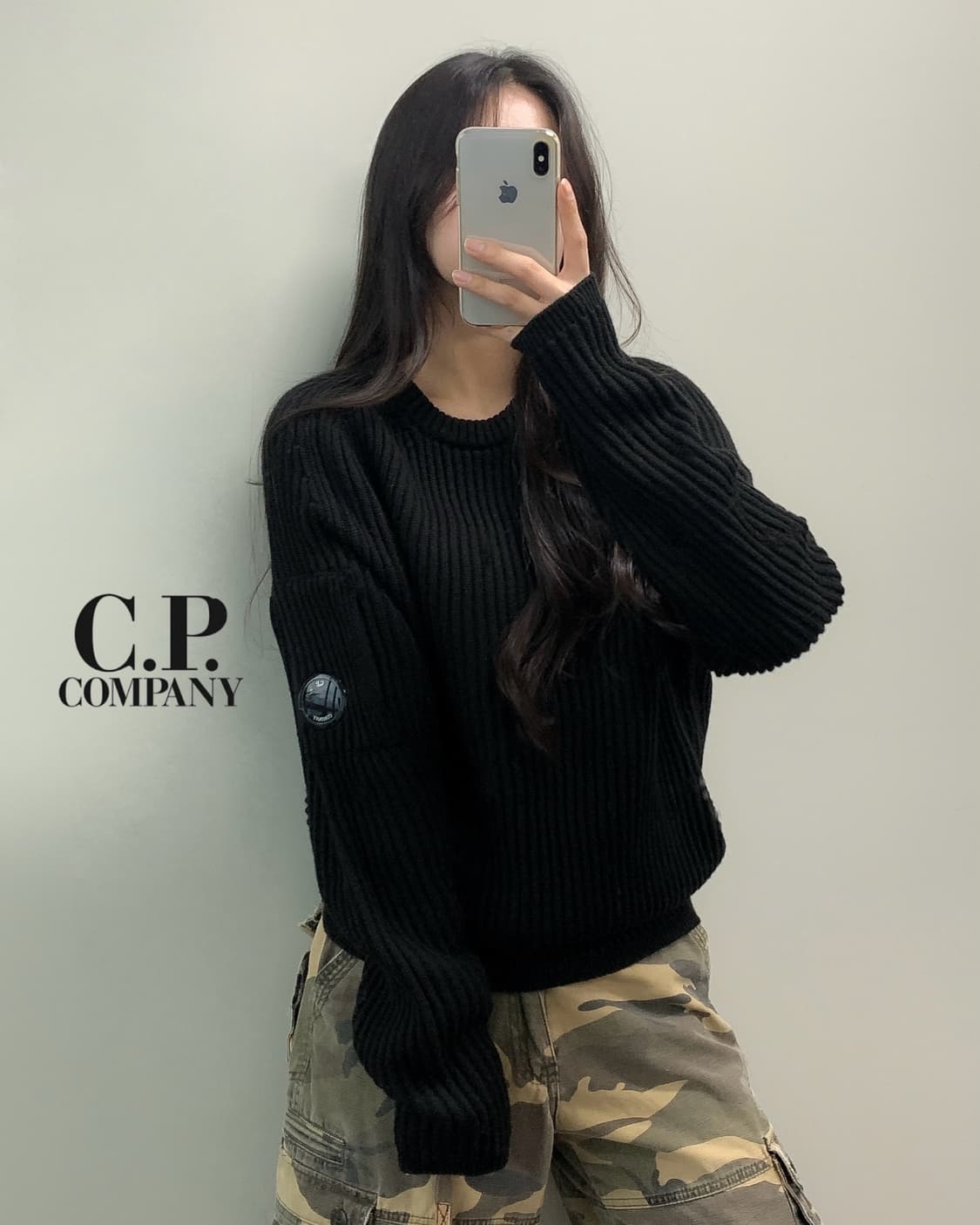 C.P company 씨피컴퍼니 메리노울 렌즈 패치 니트  상품이미지2