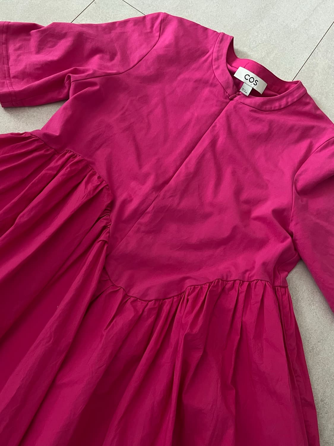 코스 웨이브 코튼 원피스 xs 핑크 상품이미지1