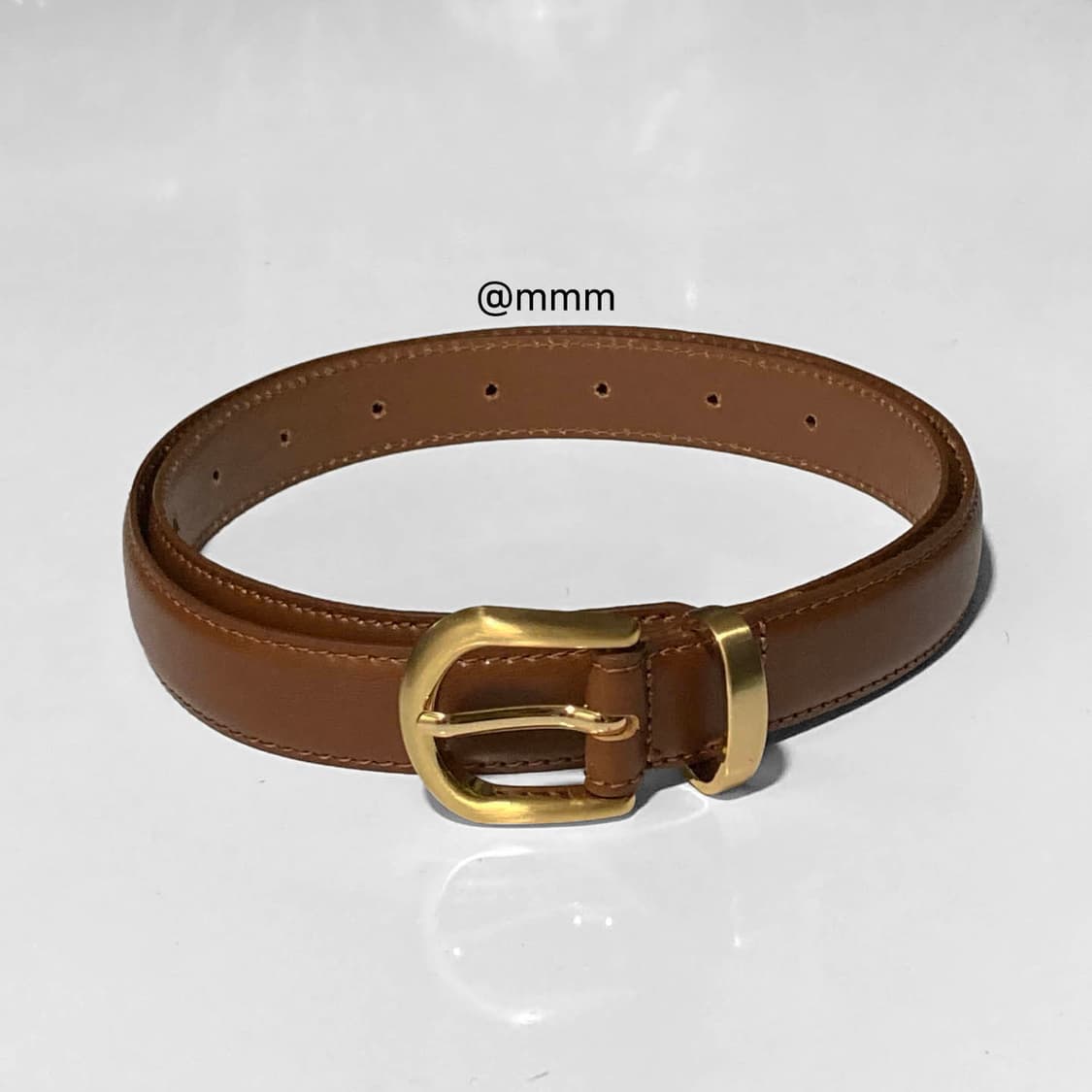 [Unisex]골드링 이태리 가죽 벨트 연브라운 상품이미지2