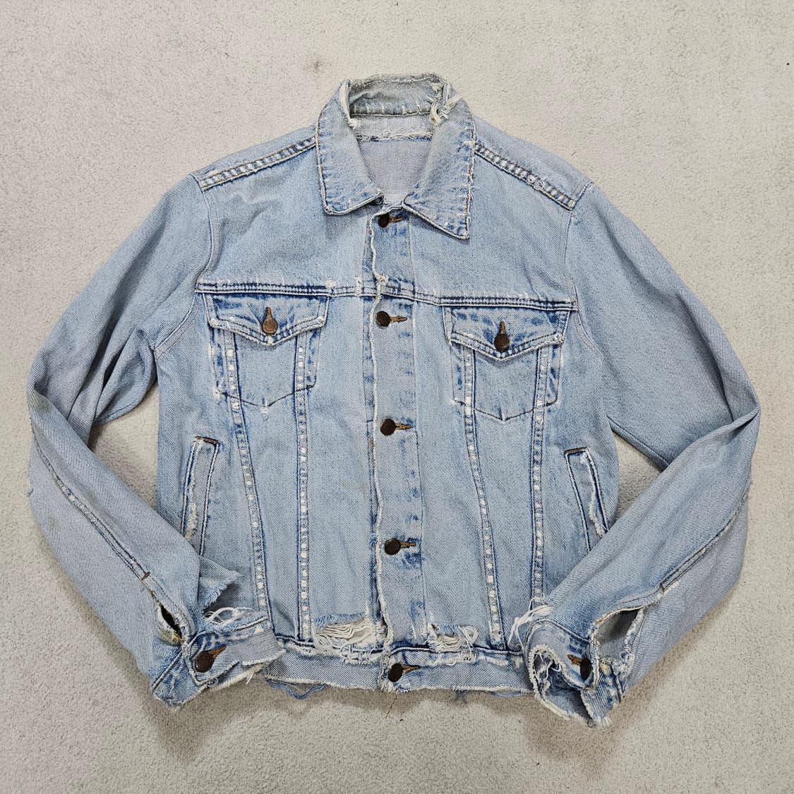 90s 보로 데님 자켓 상품이미지3