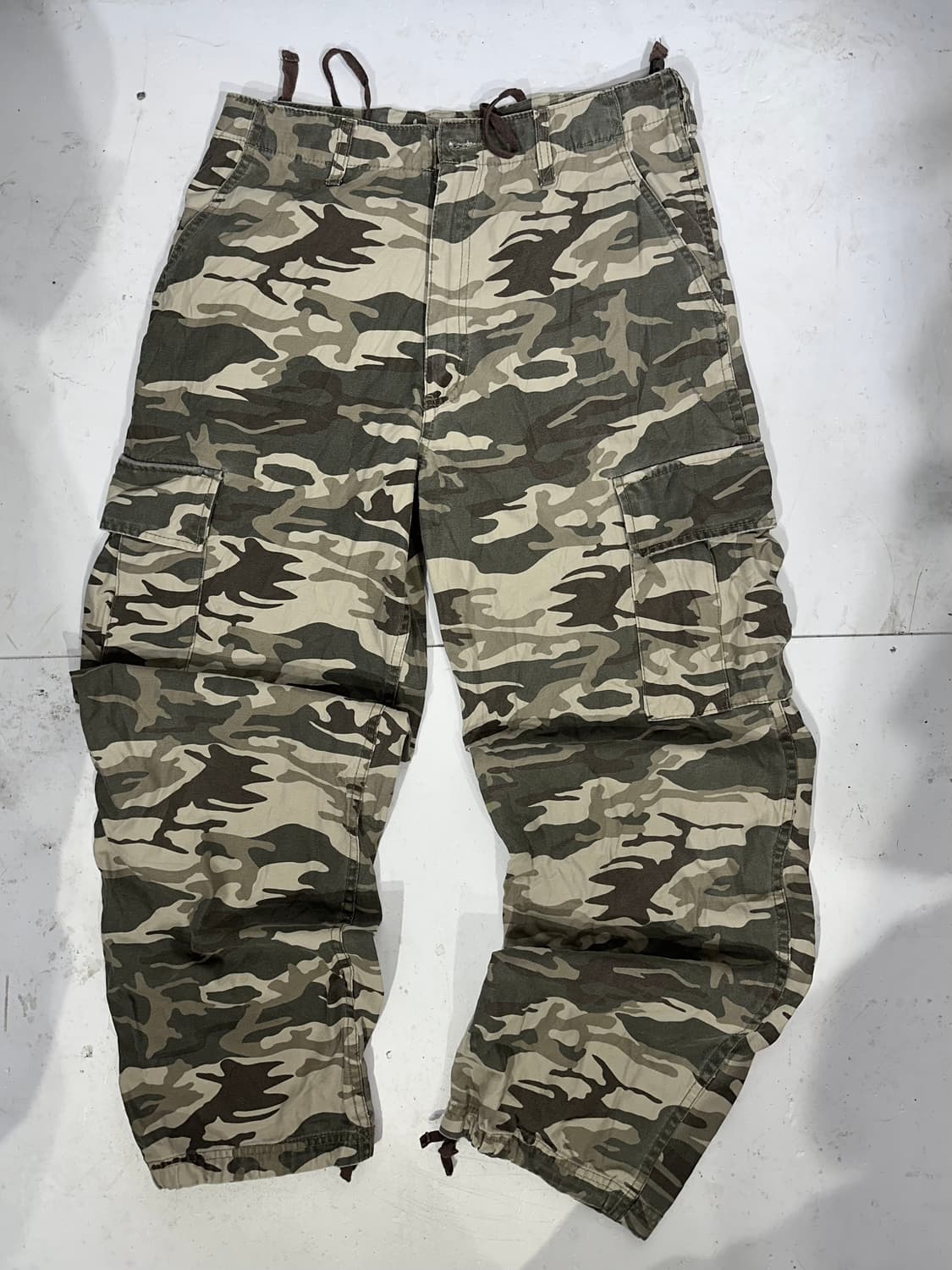 빈티지 베이지 카모 카고 와이드 팬츠 M 상품이미지4