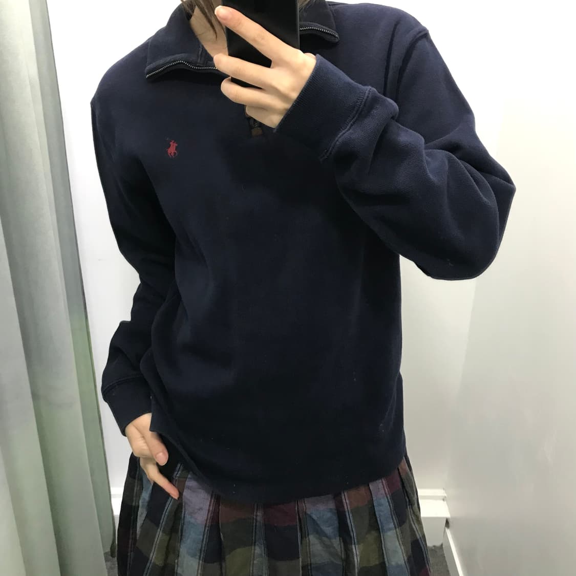 폴로 네이비 반집업 니트 상품이미지2