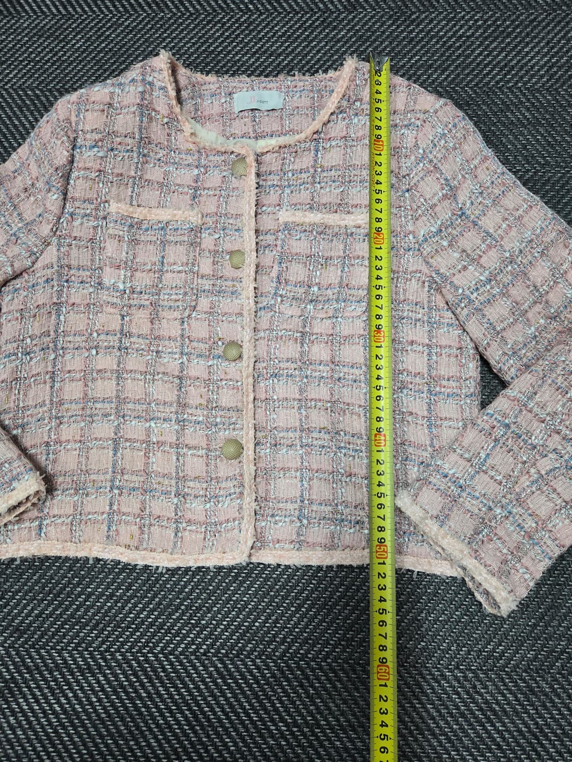 지고트 JIGOTT 핑크 트위드 자켓 크롭 자켓 상품이미지9