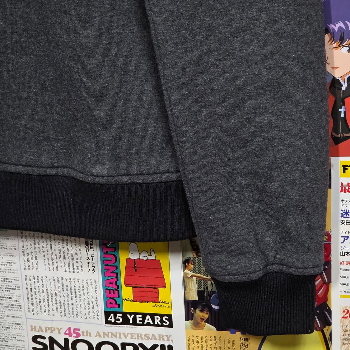 캘빈 클라인 차콜 기모 절개 후드집업 상품이미지8