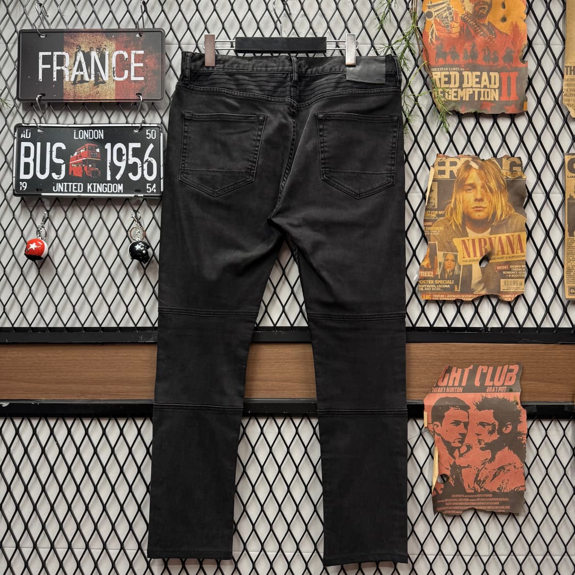 올세인츠 혹슬리 코튼 데님 팬츠 스키니핏 흑청 상품이미지2