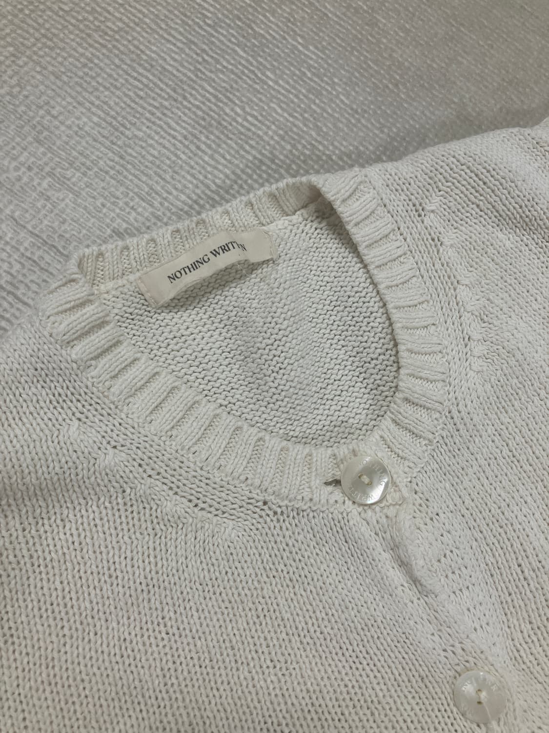 낫띵리튼 ivy cotton cardigan 하프 니트 가디건 상품이미지4