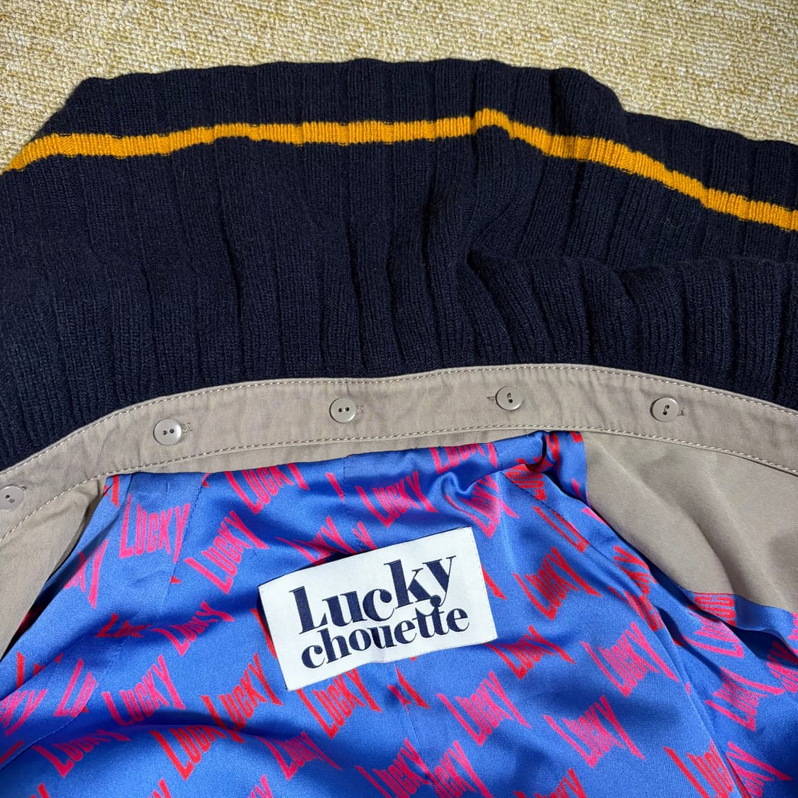 럭키슈에뜨 럭키패치 롱 트렌치코트(36) 상품이미지8