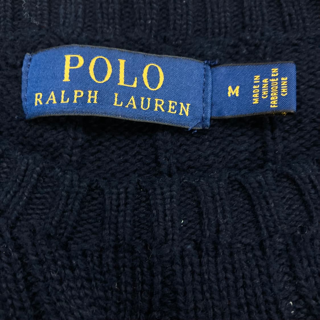 폴로 랄프 로렌 네이비 컬러 스몰 포니 꽈배기 니트 상품이미지3