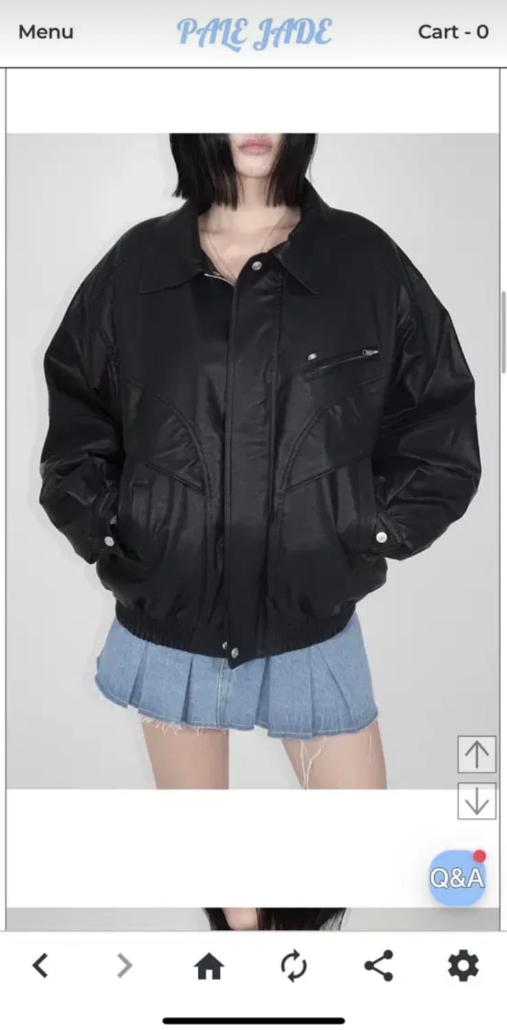 페일제이드 블랙 레더 봄버 자켓 2025 상품이미지1