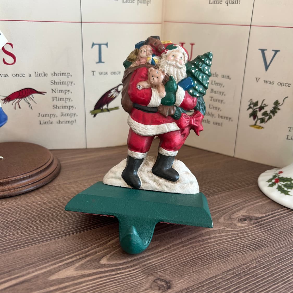 빈티지 산타 양말 주물 홀더 크리스마스 소품 상품이미지3