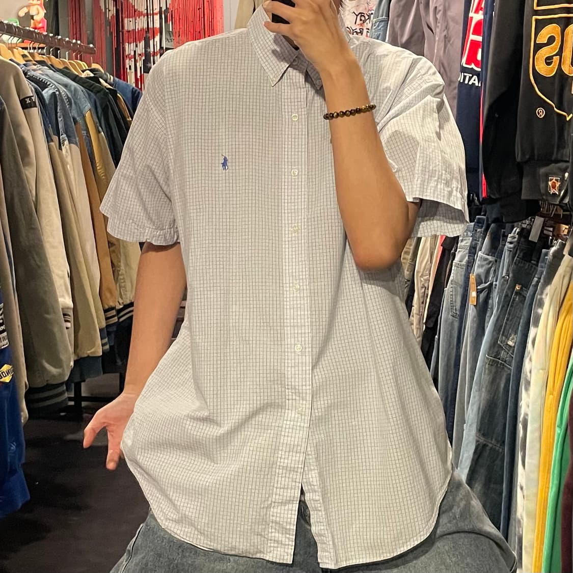 [IM] polo 폴로 체크 화이트 반팔셔츠 상품이미지2