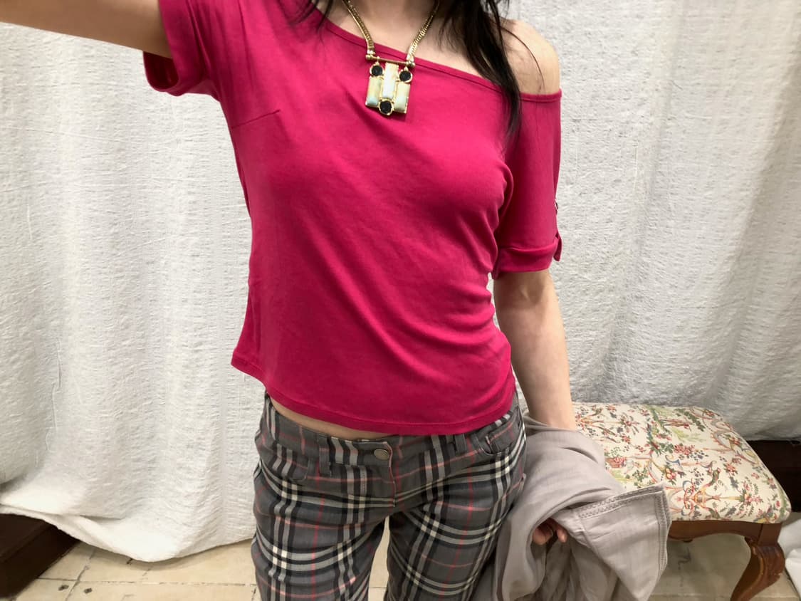 Buckle point plum tee 상품이미지5