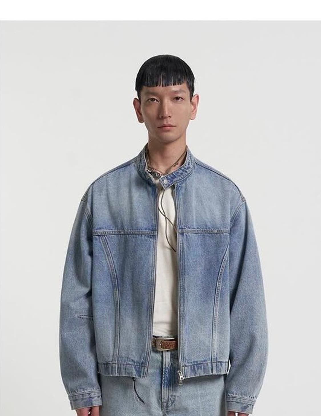 드로잉 워싱 데님 자켓 라이트 블루 상품이미지3