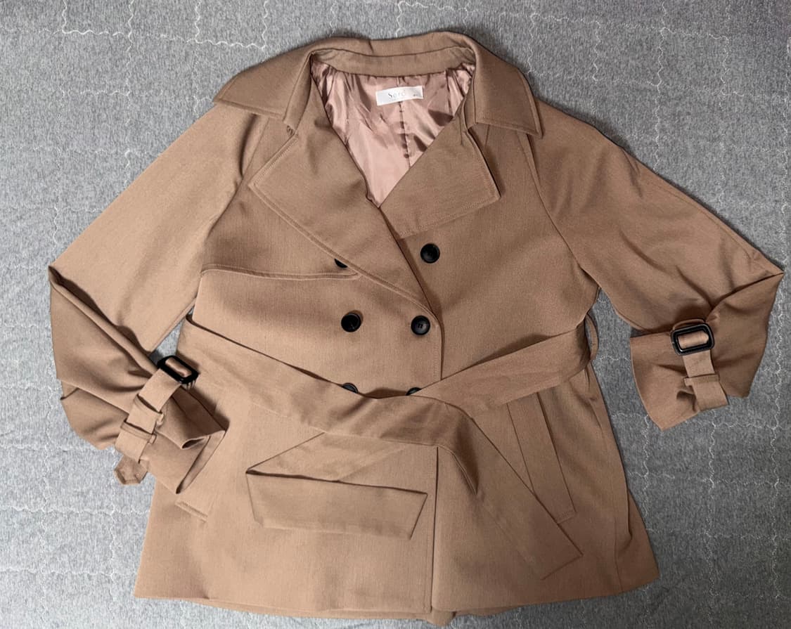 어텀커킨 코코아 숏트렌치코트 상품이미지7