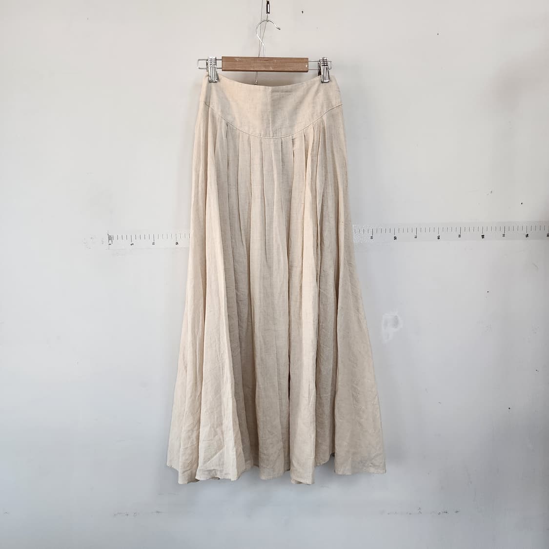 vegetable 린넨 리본 롱 스커트 아이보리 상품이미지3