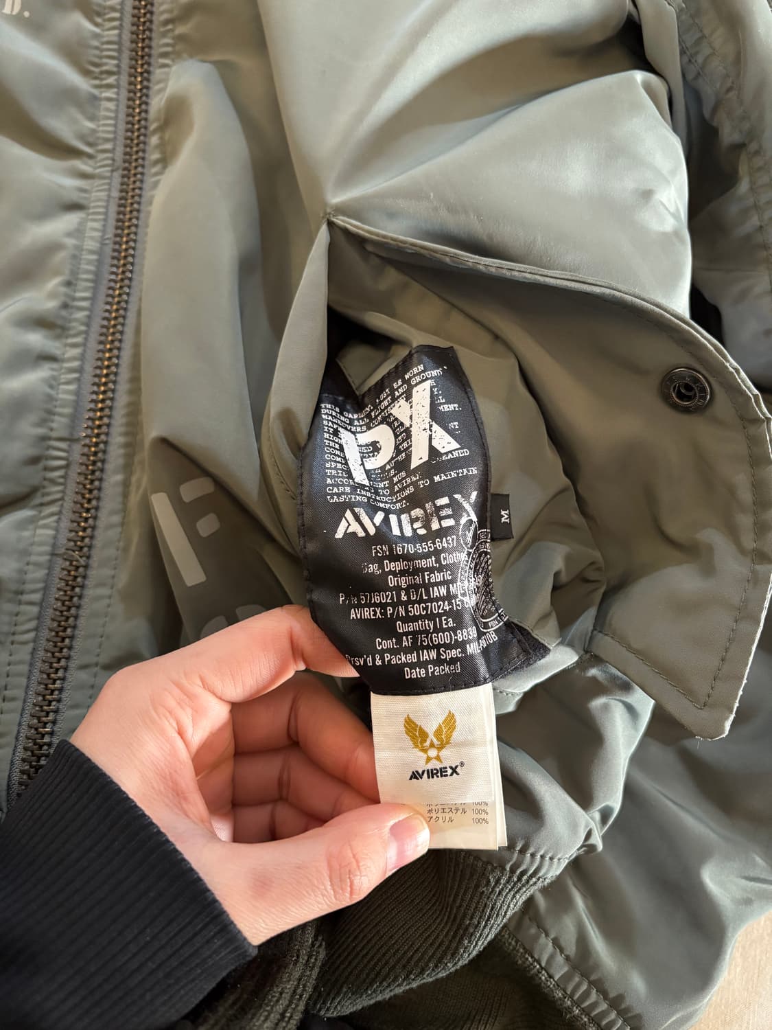 Avirex 아비렉스 ma-1 항공점퍼 카키 상품이미지3