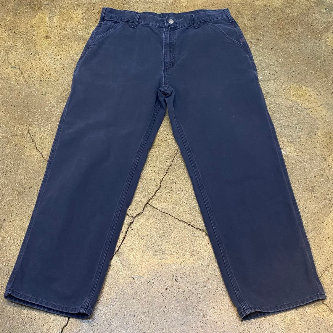 칼하트 네이비 싱글니 워크팬츠 상품이미지1