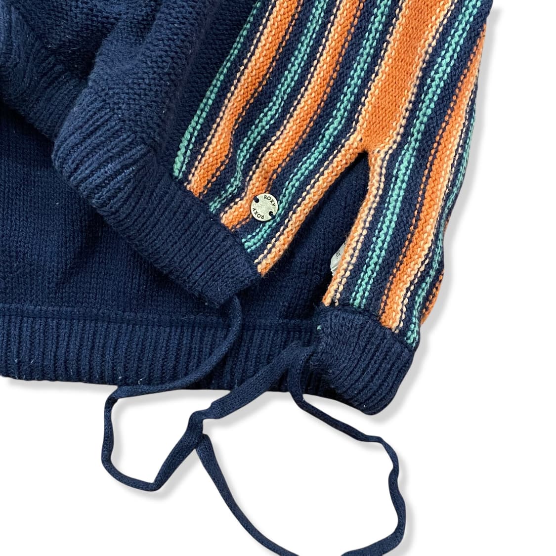 Navy Side Detail Loose-Fit Knit Hood Top 상품이미지6