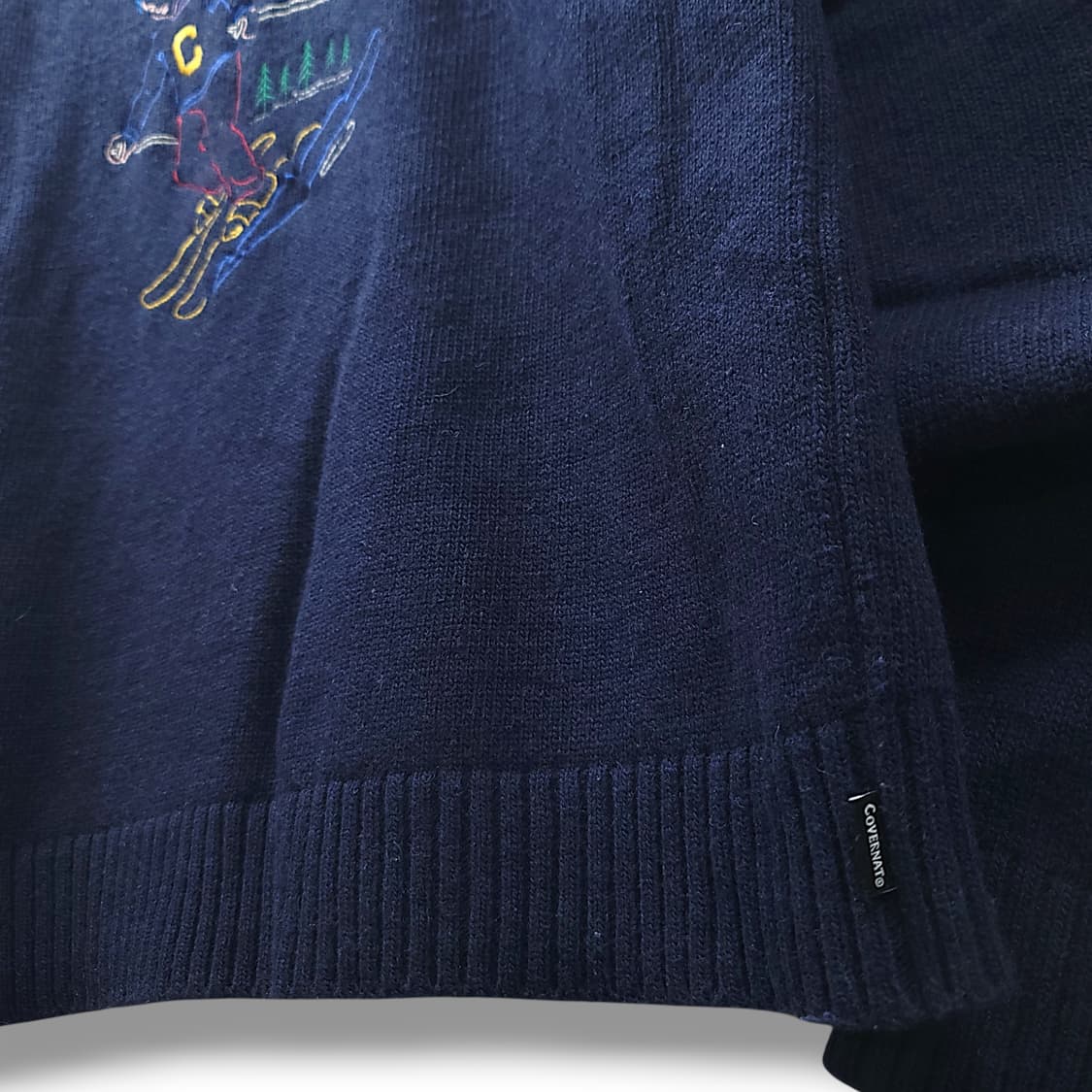 [L] 커버낫 네이비 울 혼방 스키자수 니트 상품이미지6