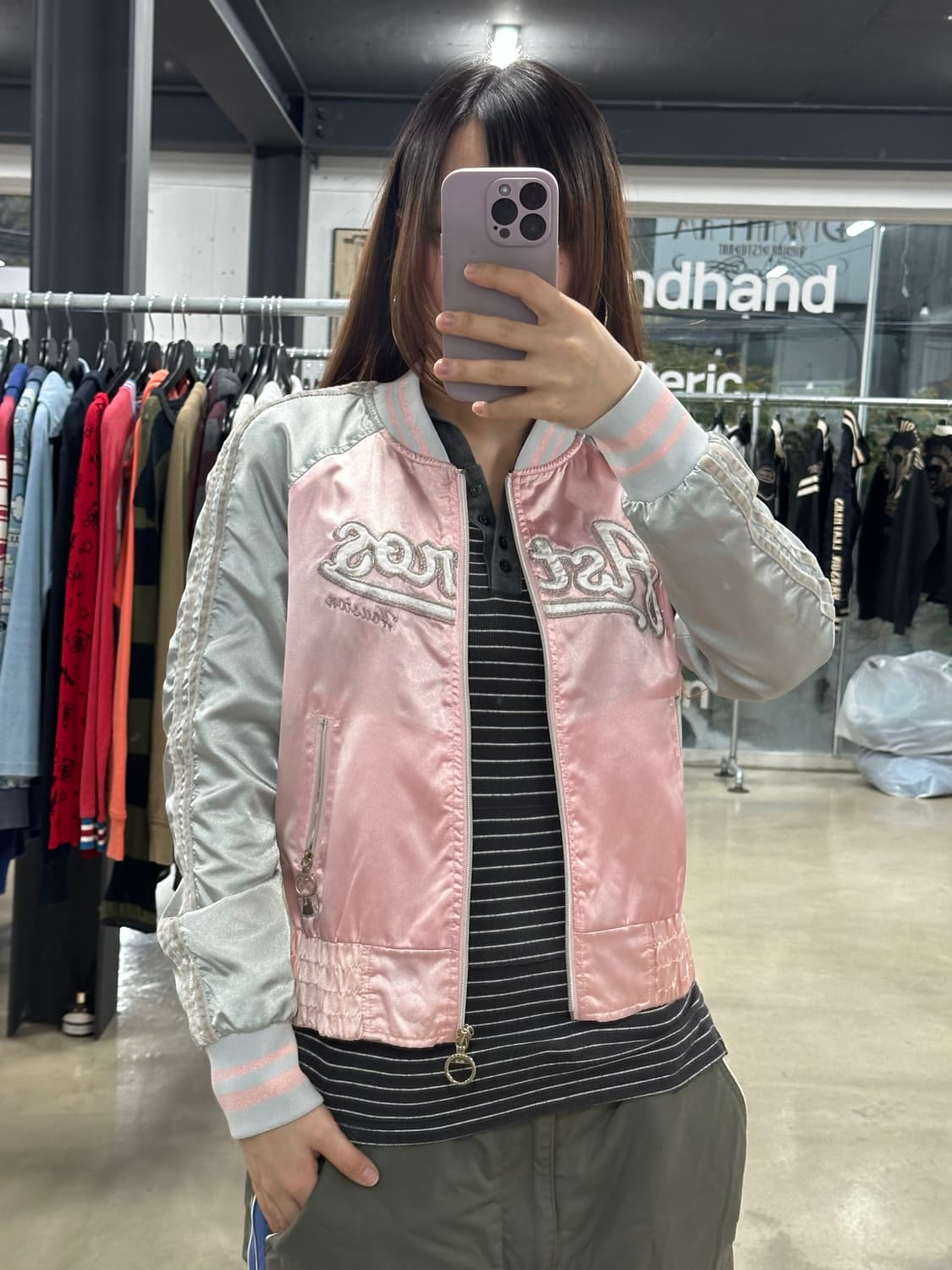 MLB Y2K 회핑 글리터 바시티자켓 상품이미지1