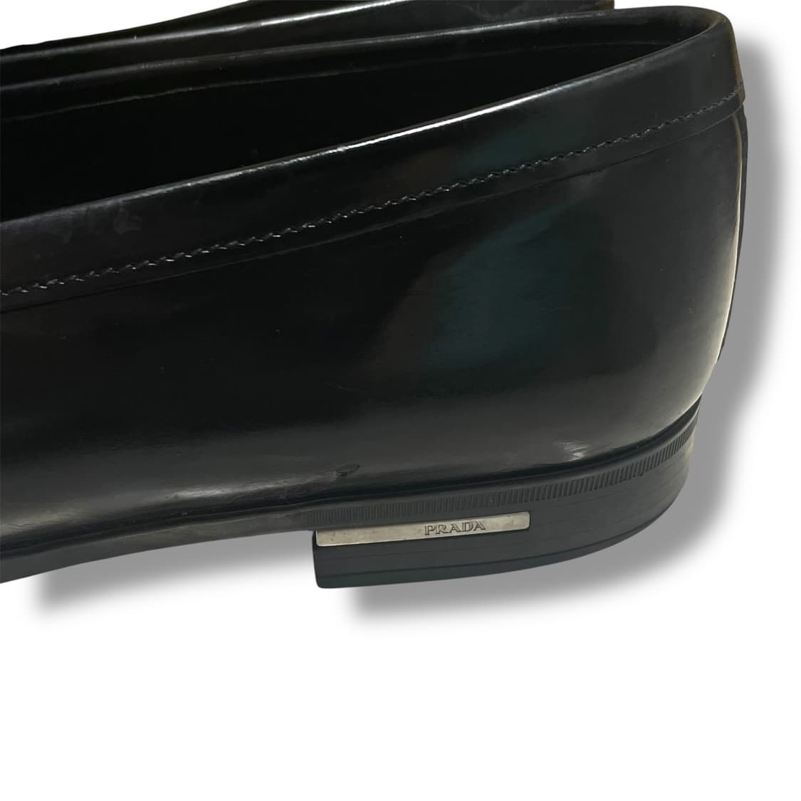 280) 프라다 메탈 로고 레더 가죽 로퍼 상품이미지6