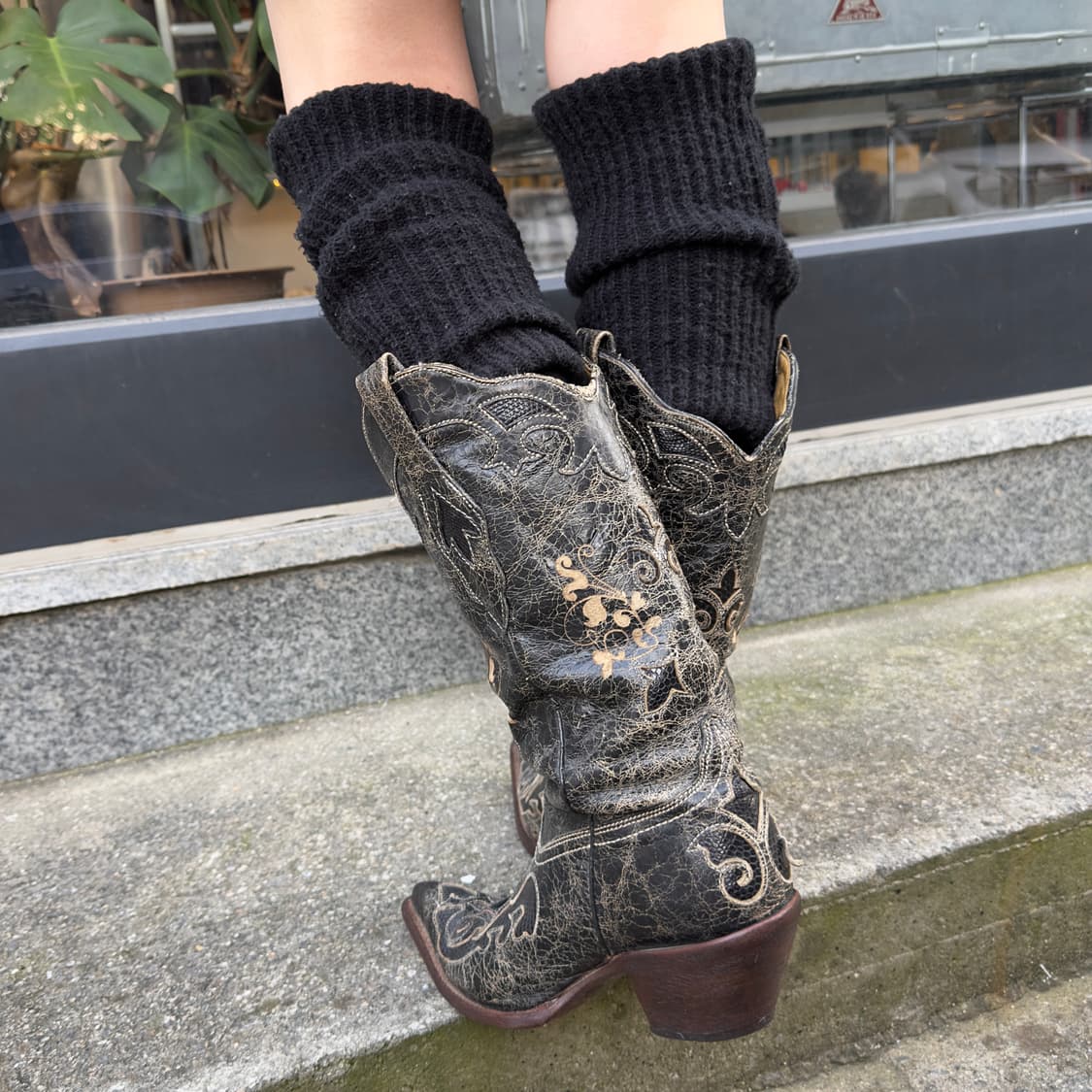 코랄 블랙 바로크 스크롤 웨스턴 부츠 상품이미지7