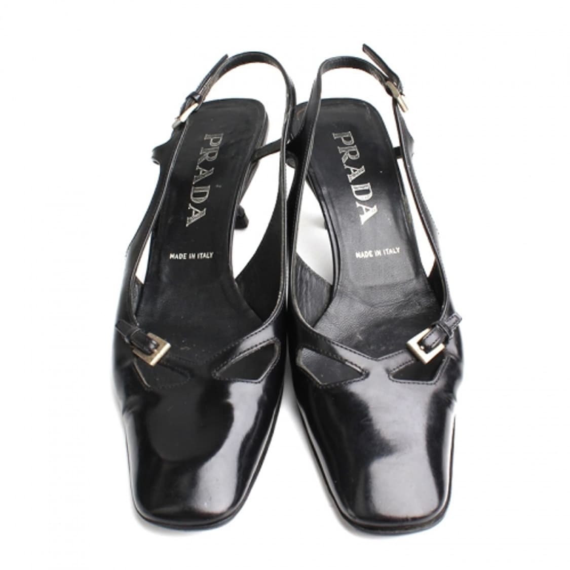 프라다 블랙 페이던트 은장버클 슬링백 35.5 상품이미지2