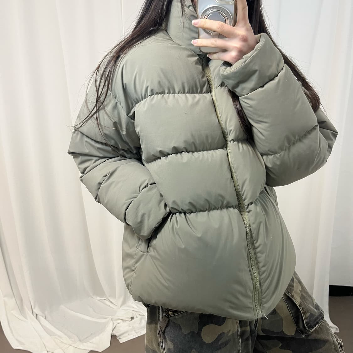 LAFUDGE STORE Khaki Puffer Jacket  상품이미지3
