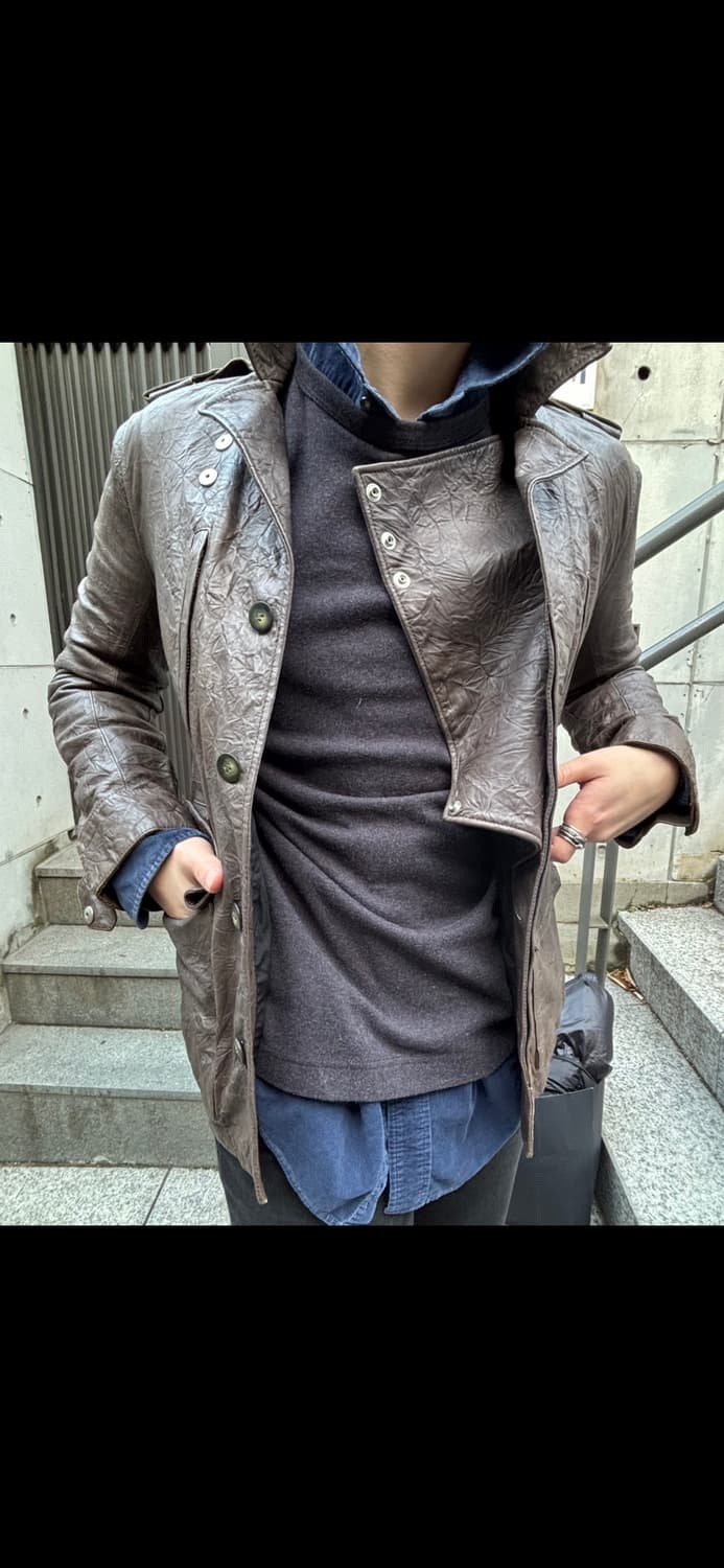 양가죽 줄가공 레더자켓 상품이미지2