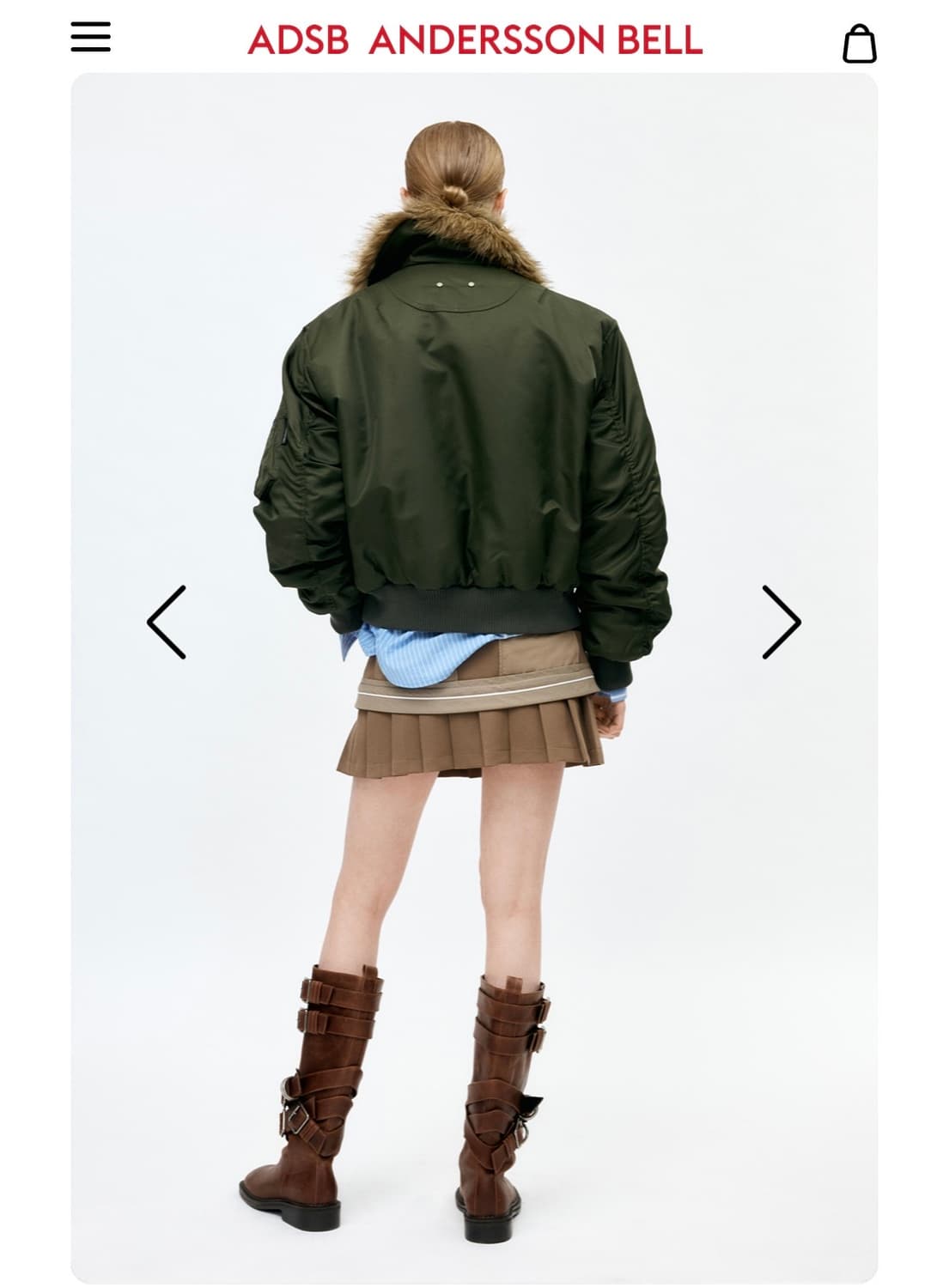 앤더슨벨 FUR COLLAR MA-1 BOMBER khaki 상품이미지4