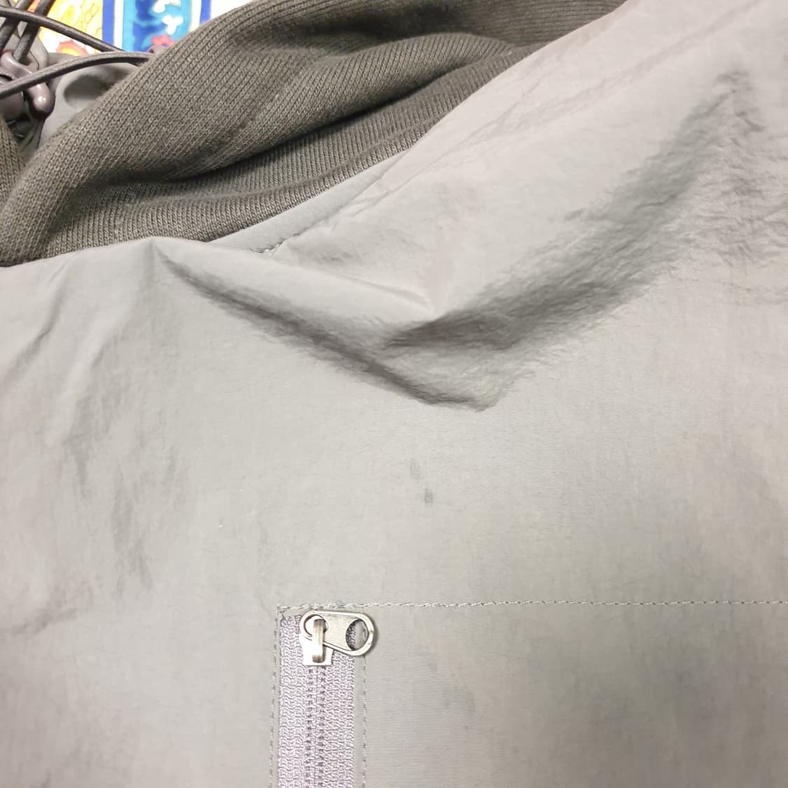 AJOBYAJO Layered Nylon Hoodie [CHARCOAL] 상품이미지6