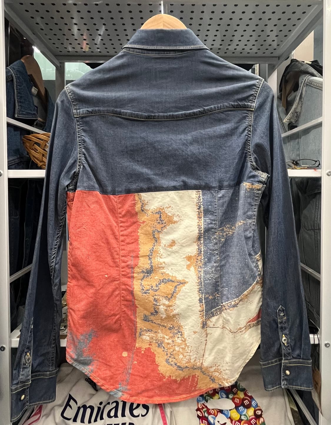 10s 비비안웨스트우드 데님 셔츠 컬러 블록 상품이미지6