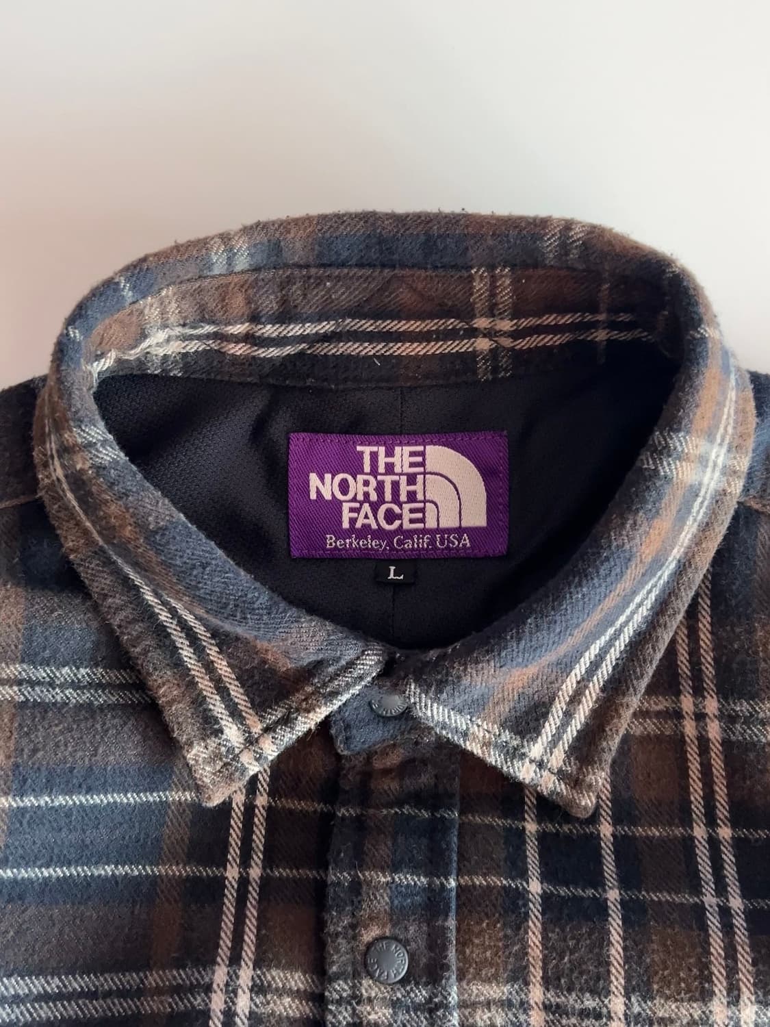 노스페이스 퍼플라벨 원포켓 체크 플란넬 셔츠 L 상품이미지5